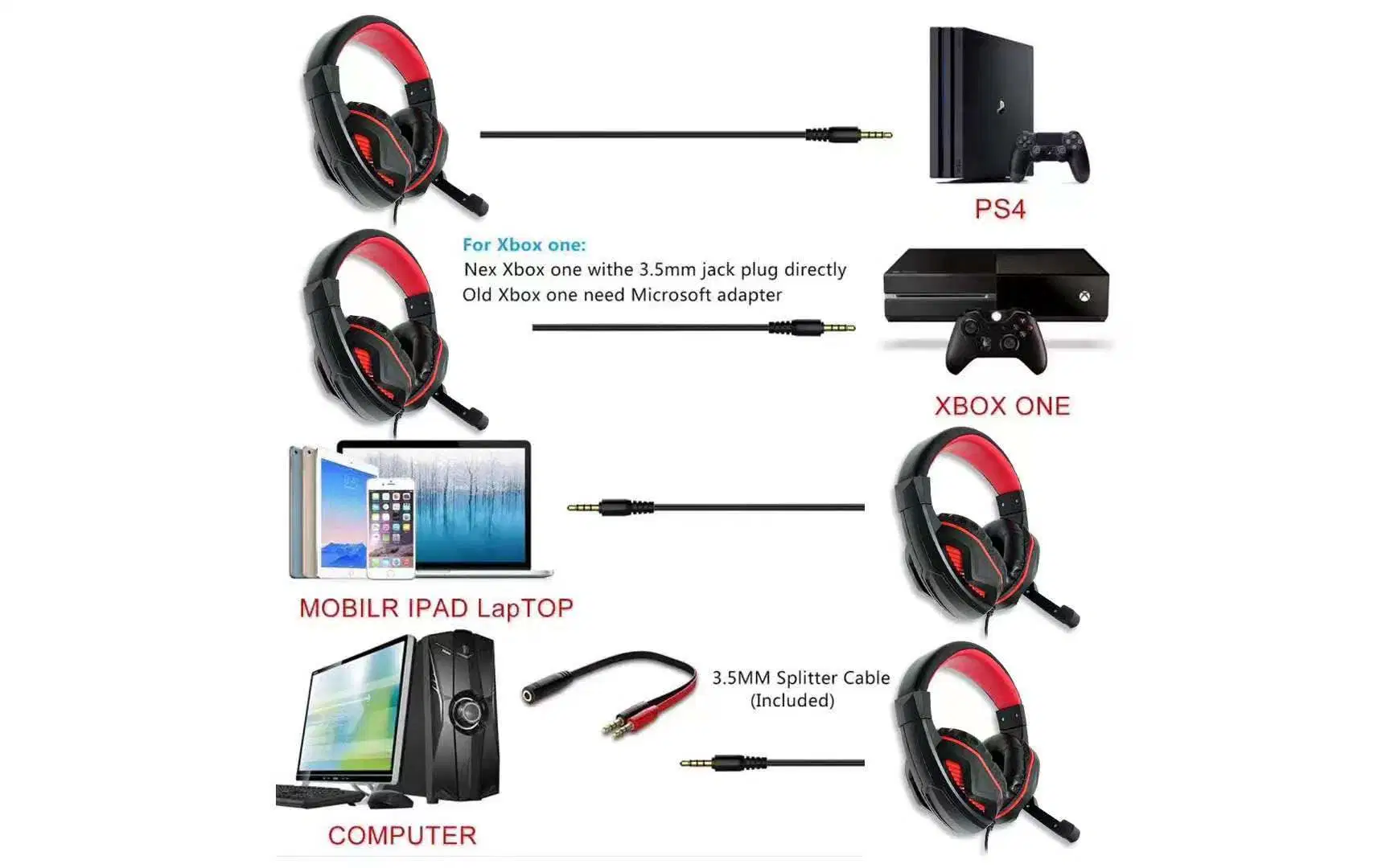 Bluetooth Ear Flashing Gaming Headphone