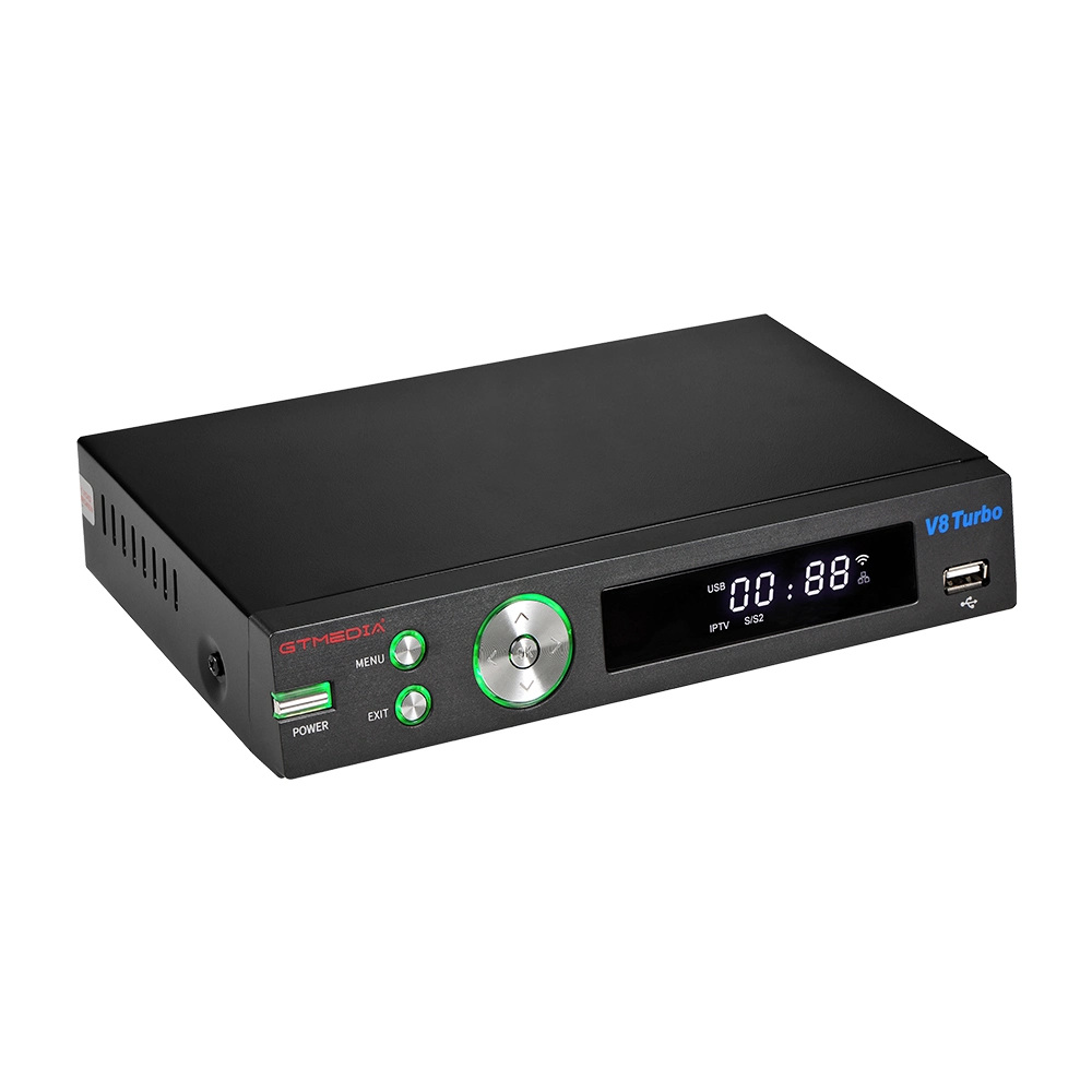 Combo Gtmedia V8 Turbo Set Top Box H. 265 10bit DVB S2X T2 C Câble Satellite décodeur Ca IPTV de soutien