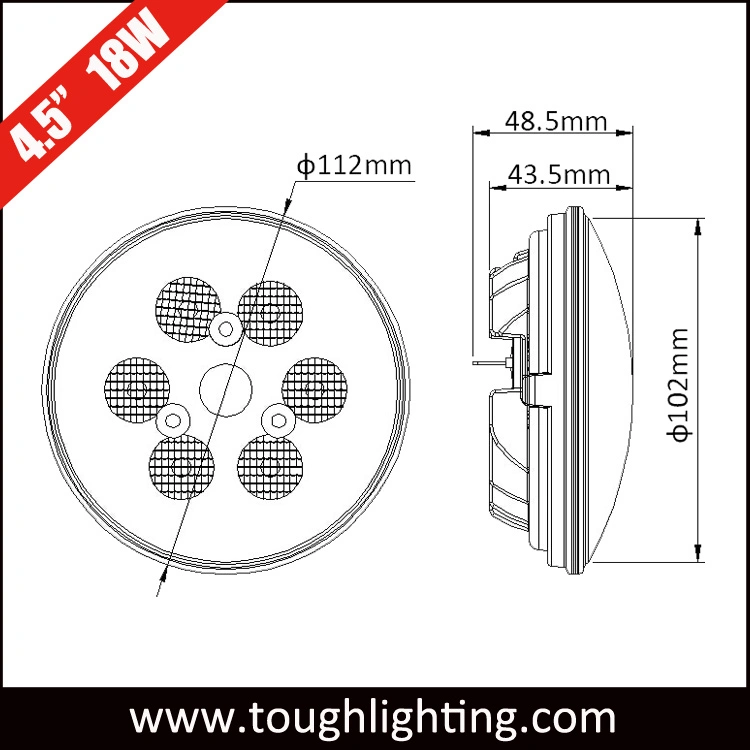 PAR 36 4.5 Inch 18W Agriculture LED Farming Working Light