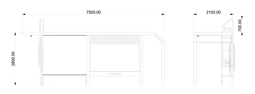 Outdoor Smart Bus Shelter with Advertising Light Box