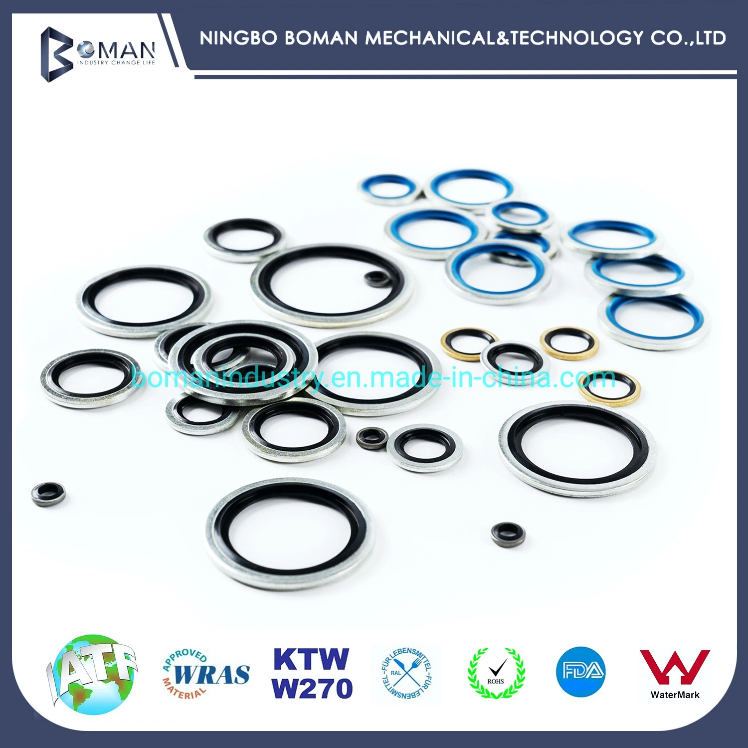 FKM EPDM Silicone O Ring Oil Seal Gasket Zinc Plated Bonded Seal