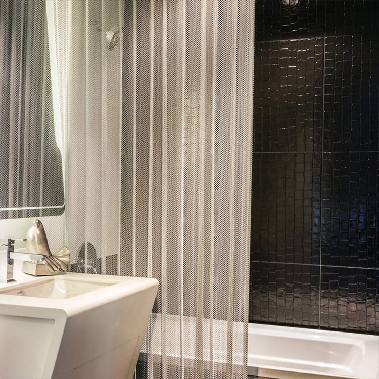 Stainless Steel Chain Mesh Curtains Semitransparent Metal Shower Curtain for Bathroom