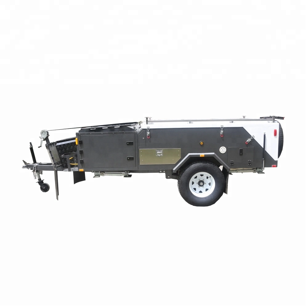 off Road Hard Floor Camper Trailer, Rear Folding Luxury Travel Trailer