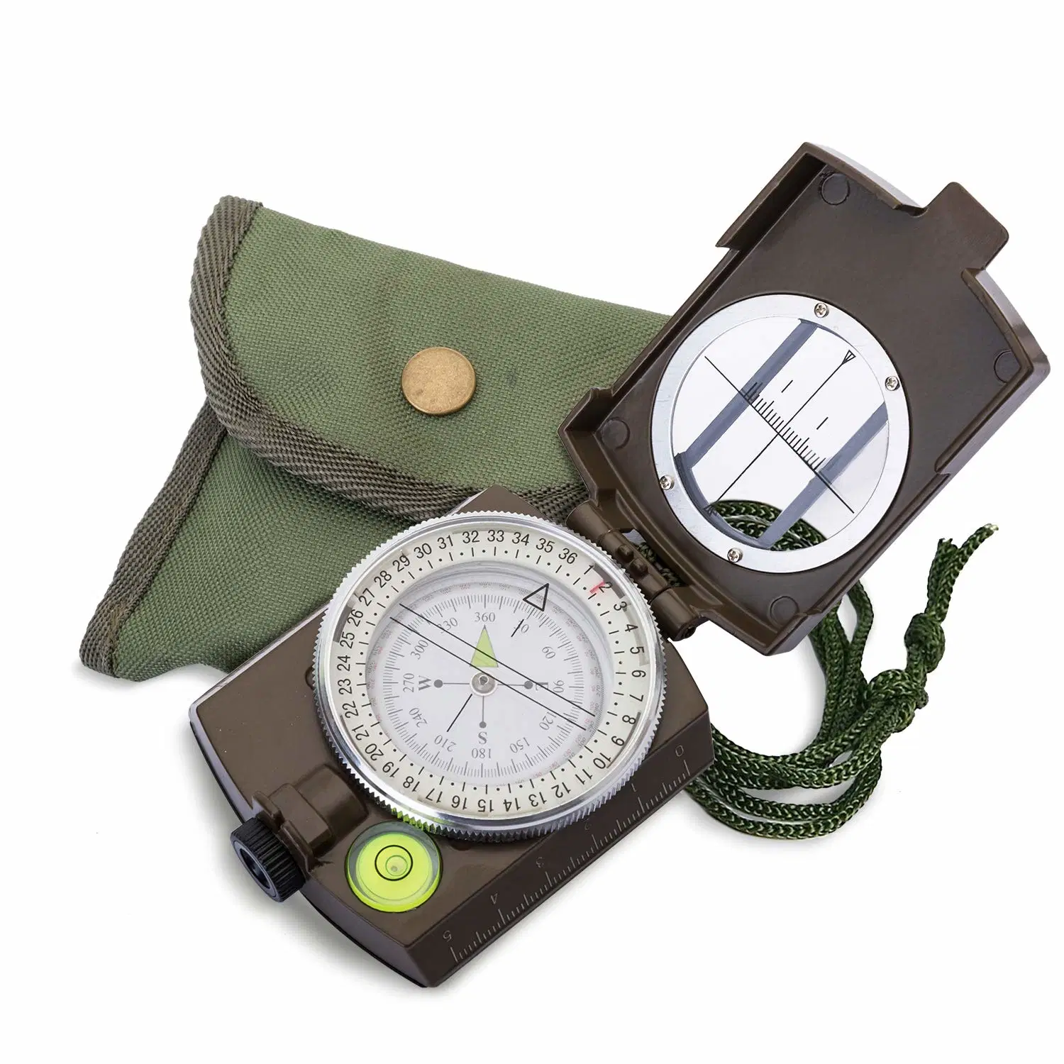 Hiking Camping Multifunctional Inclinometer Sighting Optic Resistant Waterproof Compass