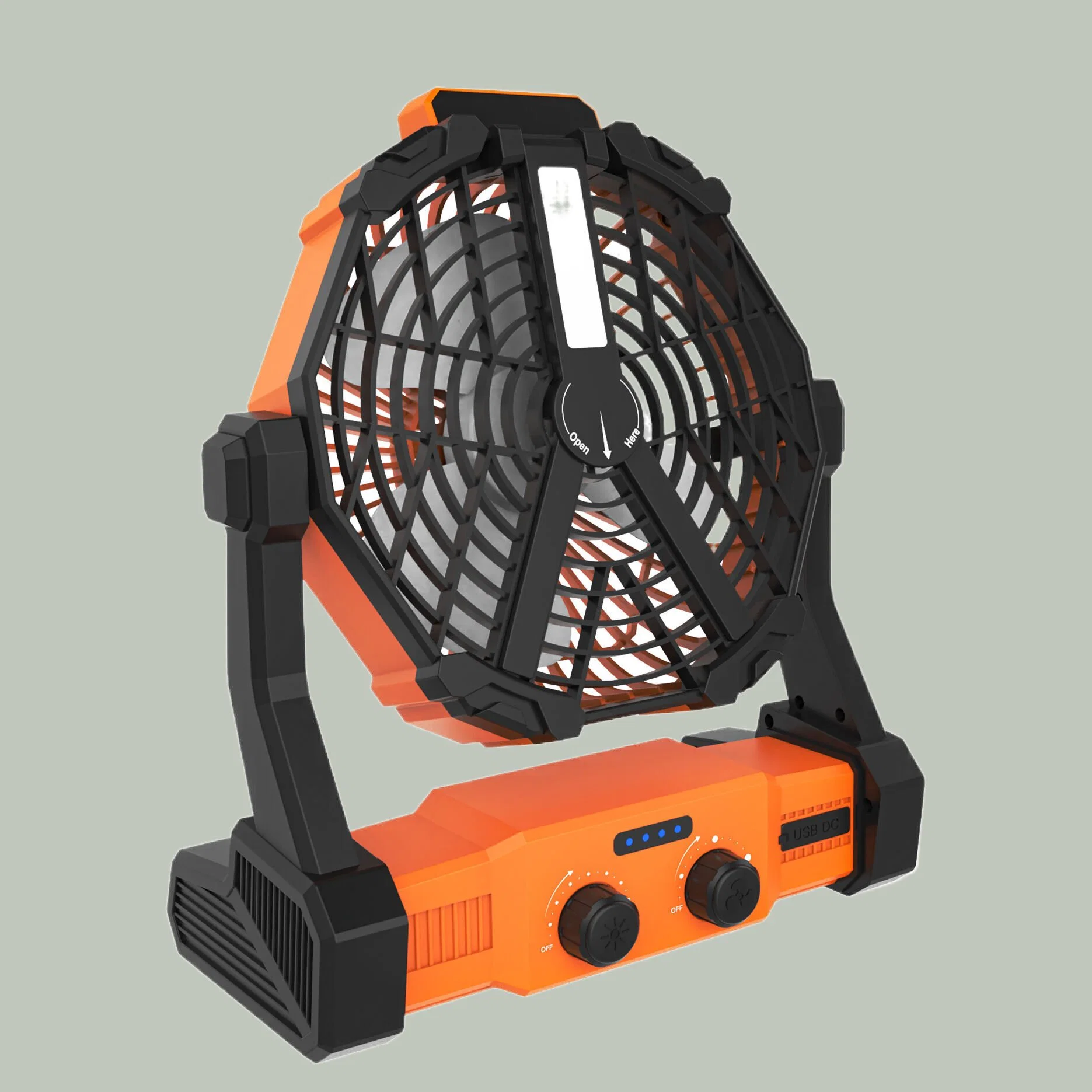 1000lm Rechargeable Portable Outdoor Worklight with Fan and Power Bank Function for Industry