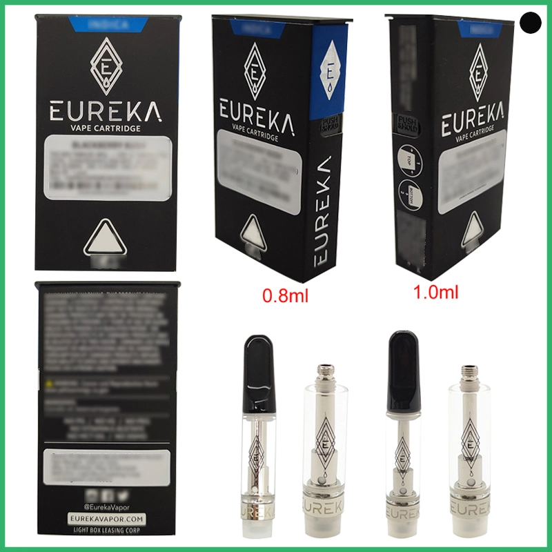 Más reciente Eureka Cart Atomizer vaciar VAPE Cart Ceramic Coil Pen Vaporizador de vidrio Eureka Cart tanque de embalaje nuevo de alta potencia