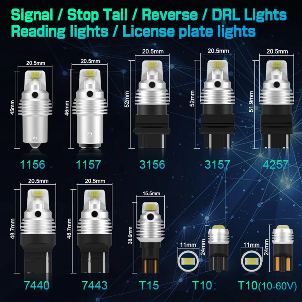 G-View GS 12-18V 1156/1157/3156/3157/7440/7443/BA15S/P21W/BAU15S signal light led for car CANBUS Error Free