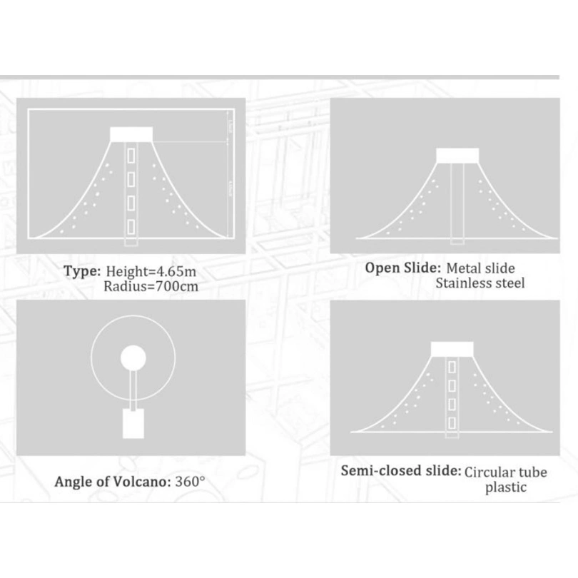 180 Degrés Volcan Glissade Solutions de Terrain de Jeu Intérieur Adaptées par Playstandard