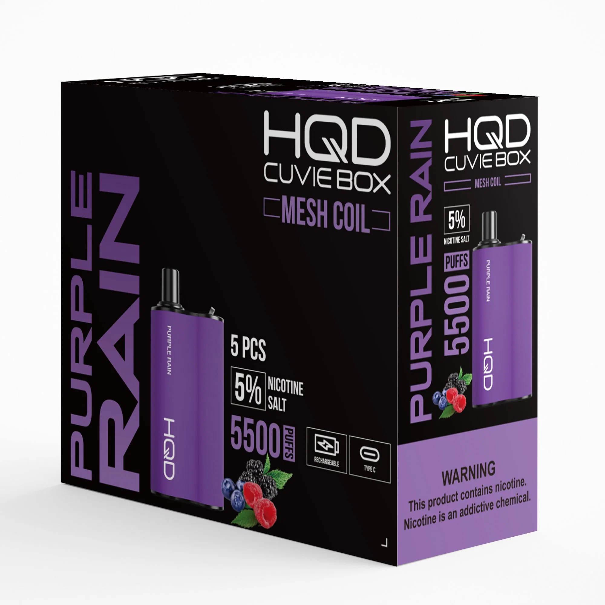 Hqd Box Disposable/Chargeable Vape Purple Rain Flavor New Design High quality/High cost performance 