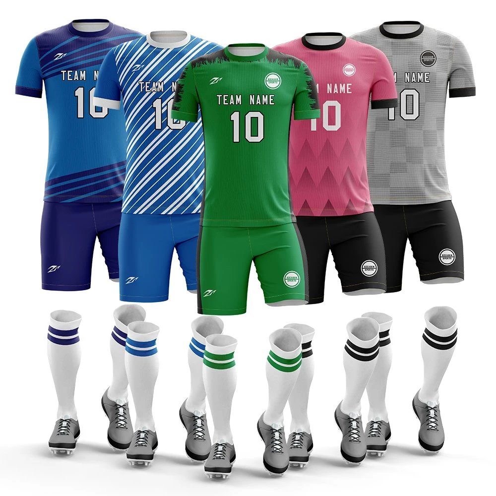 Custom Number Logo Sublimation Soccer Jersey Set Young Soccer Training Team Wear for Men