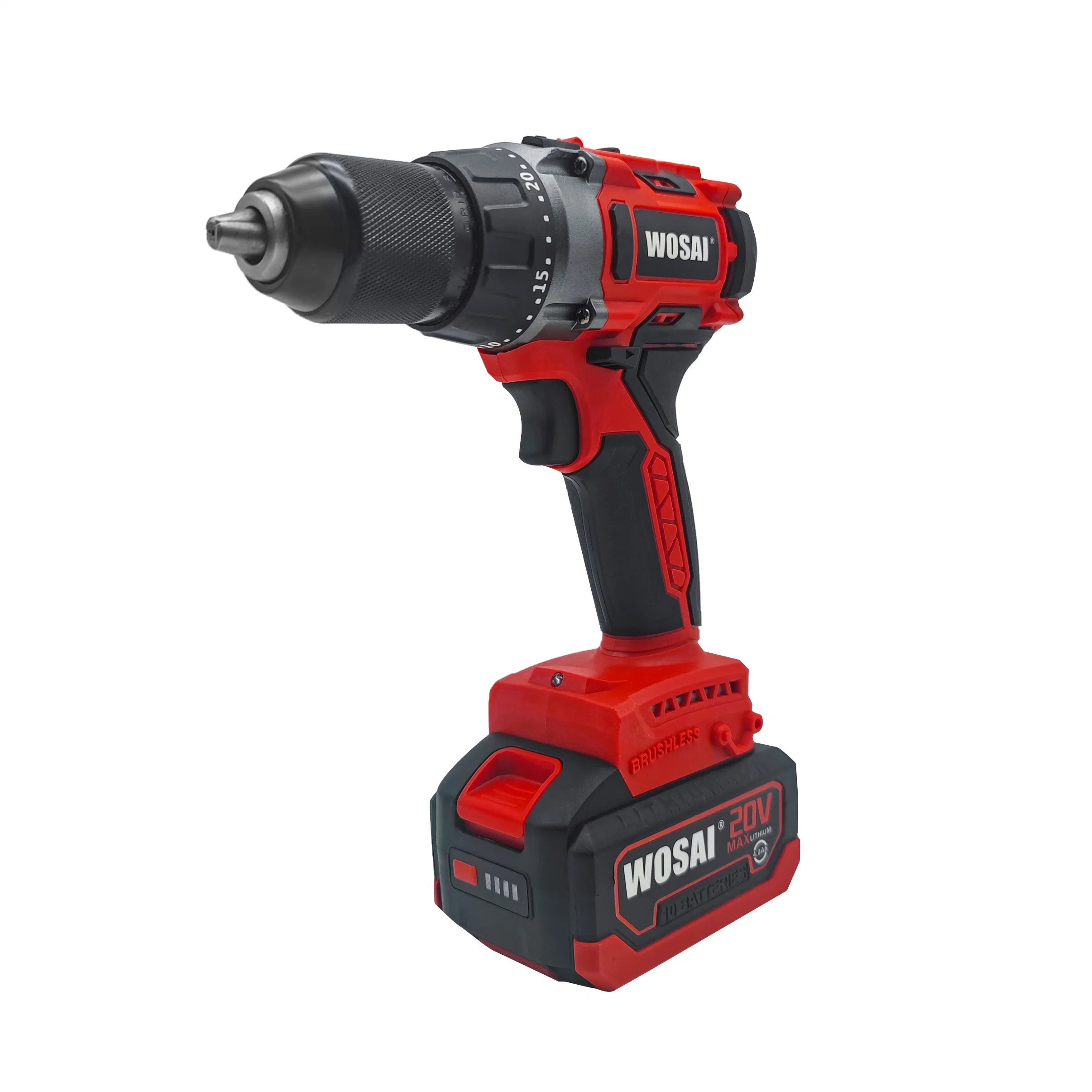 Wosai 20V Brushless Cordless Power Tools Hand Lithium-Ion Battery Heavy Duty 13mm Drill