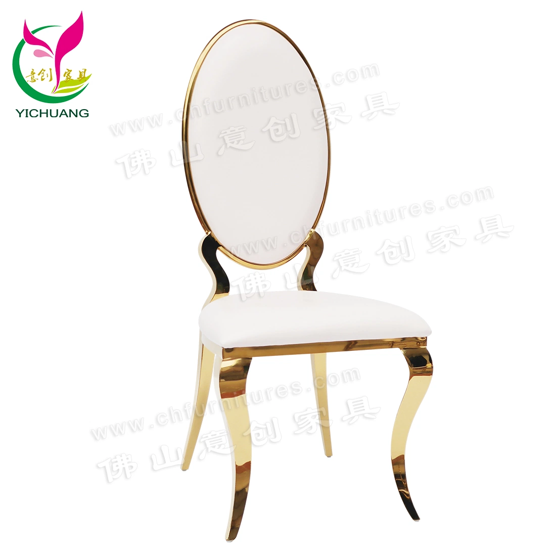 Ycx-Ss52 Novo design oval de aço inoxidável para cadeiras de casamento branco