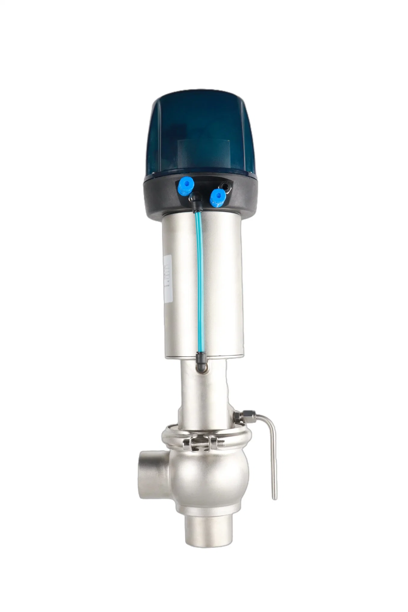 Hygienic Sanitary Stainless Steel SS304 Single Seat B Type Weld Aseptic Diverter Valve with Intelligent Control Head