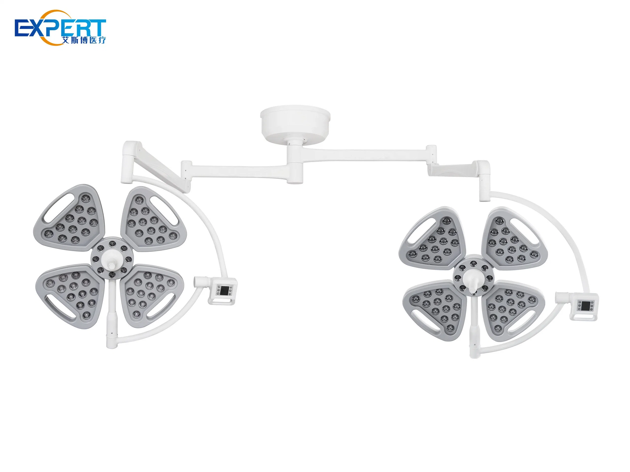 Medical Double Dome Ceiling Mounted Surgical Shadowless LED Operating Light with Camera Hospital