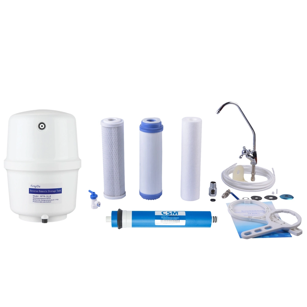 Household R. O. System Water Filter with Pressure Gauge Supply Directly Drinking Pure Water. Dust Proof Case Is Optional