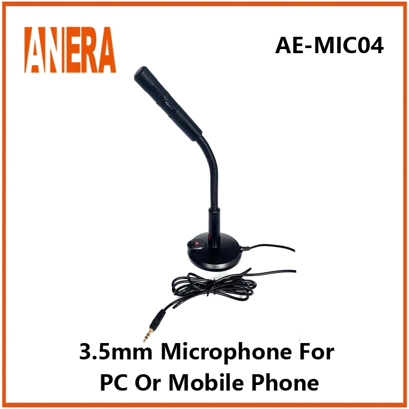 Portable 3.5mm Microphone Adjustable Laptop Microphone for Desktop PC