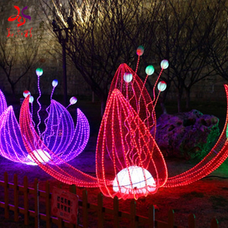 Christmas Street Garden Decoration 3D Structure LED Flower