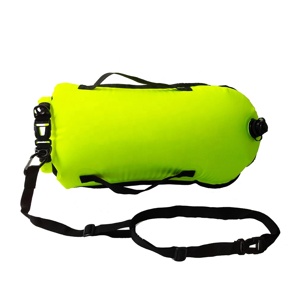 Open Water Swim Buoy Flotation Device with Nylon Dry Bag and Waterproof Cell Phone Case for Safer Swims