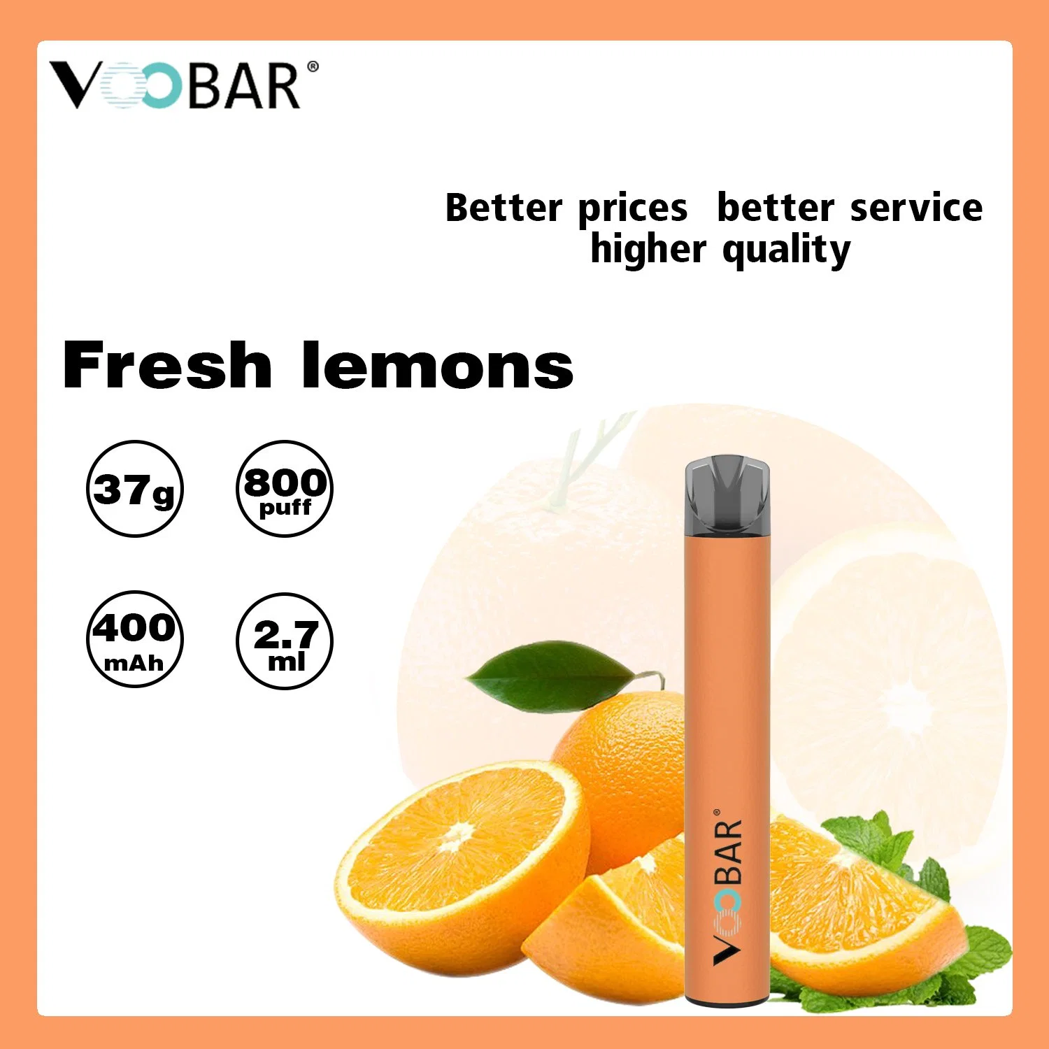 E Cigarettes for Disposable/Chargeable Vape 800 Puff Bar Vape Pen with 10 Tpd Flavors Support Customization