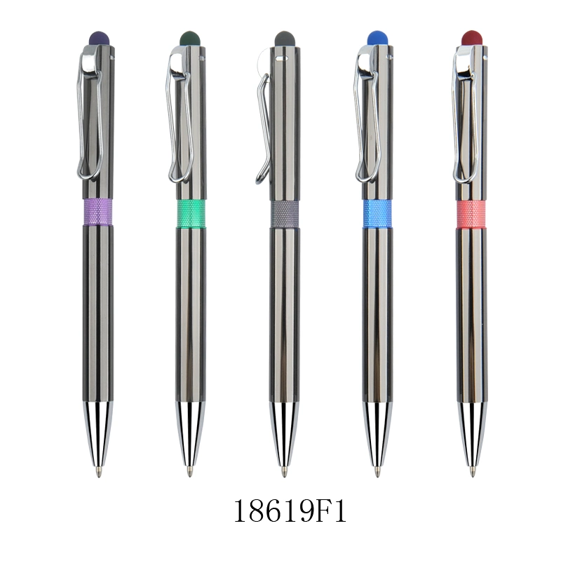 Wholesale Promotion Gift Logo Touch Screen Stylus Metal Aluminum Ballpoint Pen