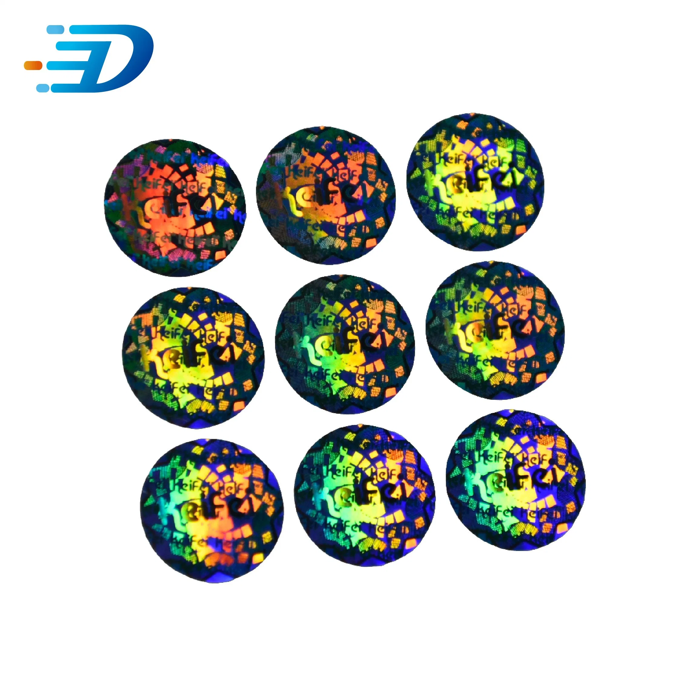 Adhesive Custom Logo Made Printed Round 3D Laser Holographic Hologram Sticker