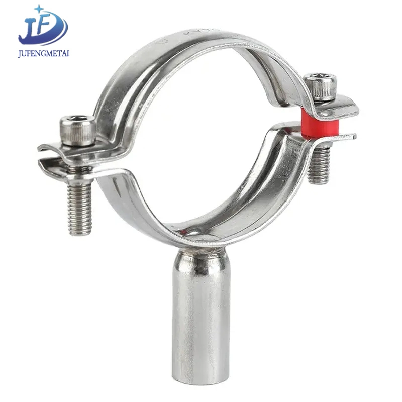 OEM SS304 Hexagon Sanitary Hygienic Hexagonal Pipe Holder Bracket Pipe Holder Clip