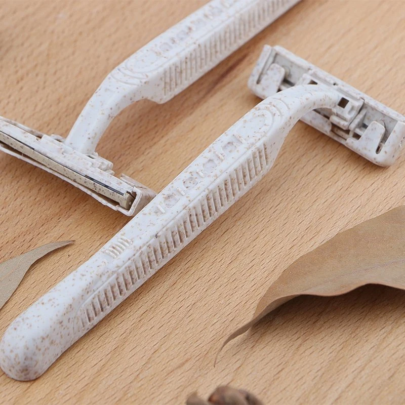 D211 Biodegradable Wheat Straw Material Low-Carbon Eco-Friendly Twin Blade Shaving Razor