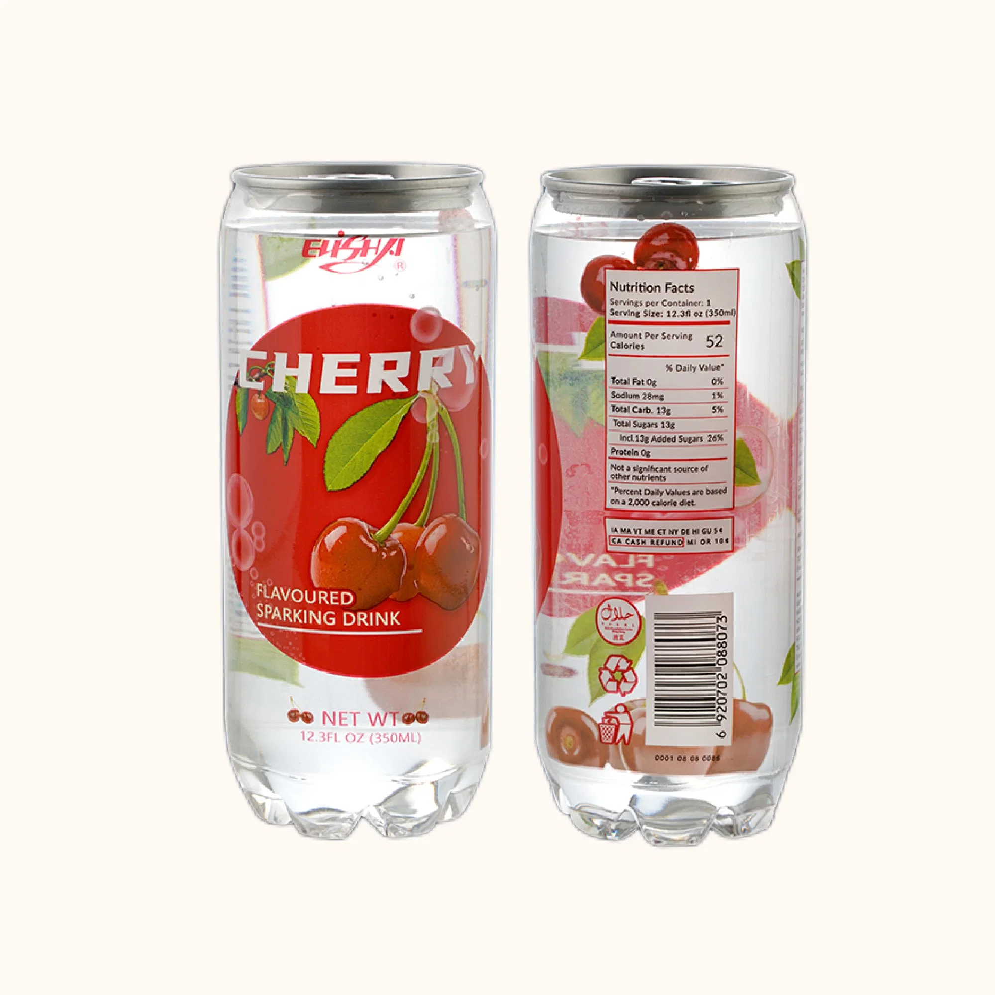 350ml Tin transparente bebida carbonatada agua con espumoso con fruta Sabor