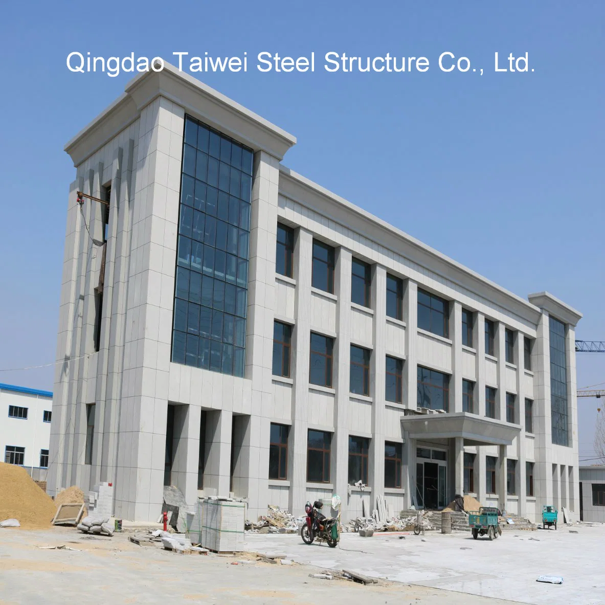 Prefabricated Steel Structure Office Building with Cement Fiber Board