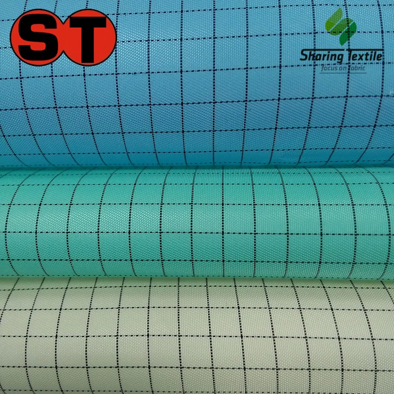 Usine Polyester 100d 75D indéchirable Poly antistatique antistatique Grille ou Stripe 0,66 $/m tissu poly ESD