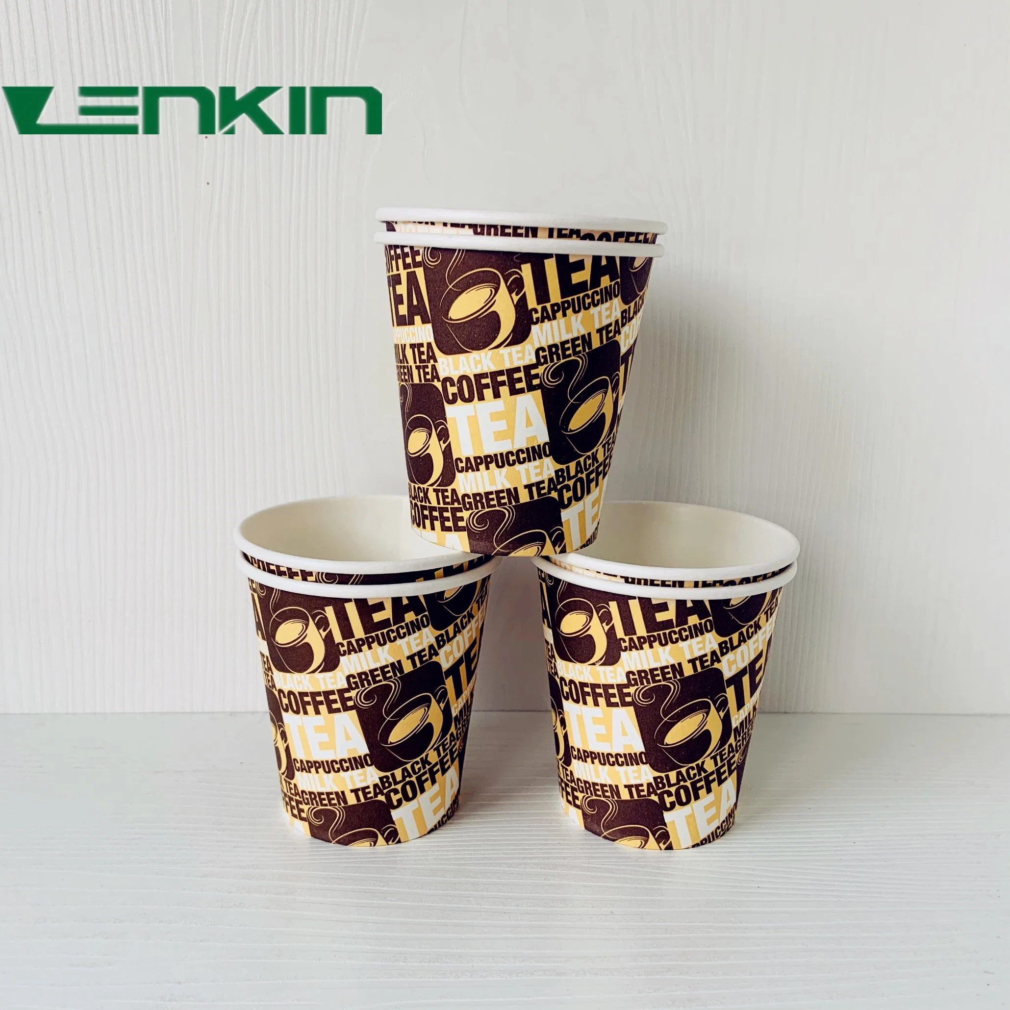 Coffee Cups Paper Disposable Green White Hot Wall Item Style Sets Tea Color Alternative DIN