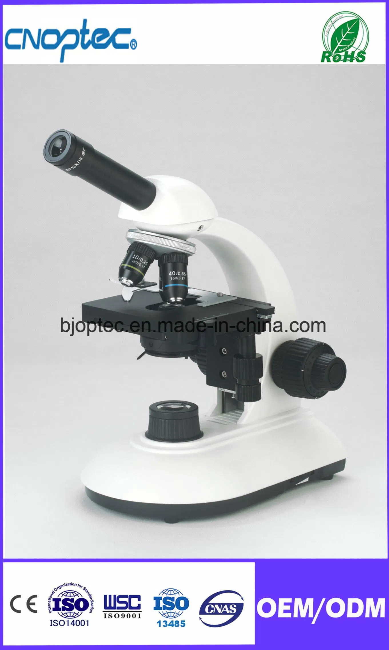 High Quality Monocular Biological Microscope for Lab