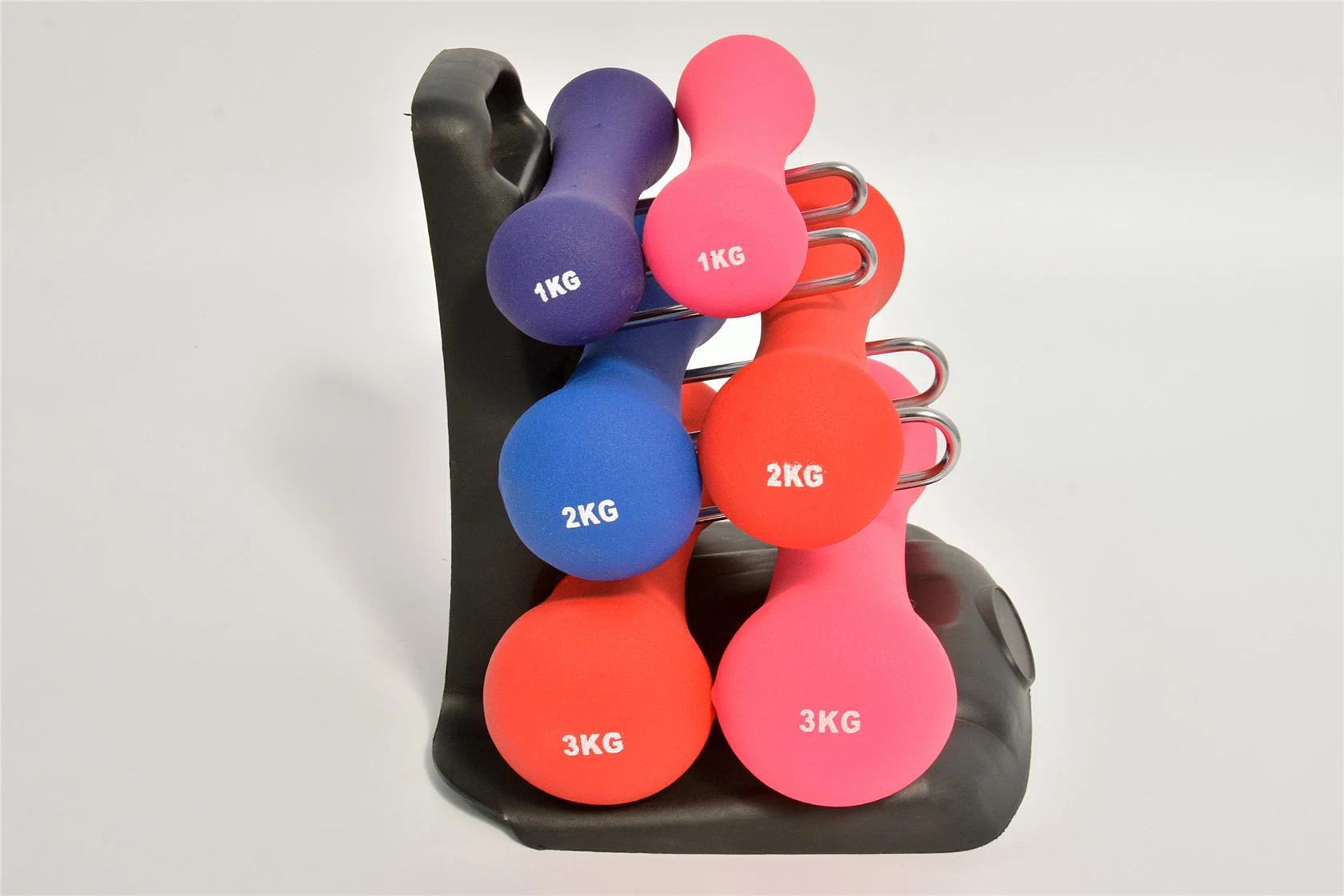 Colored Neoprene Coated Dumbbell Set with Storage Box