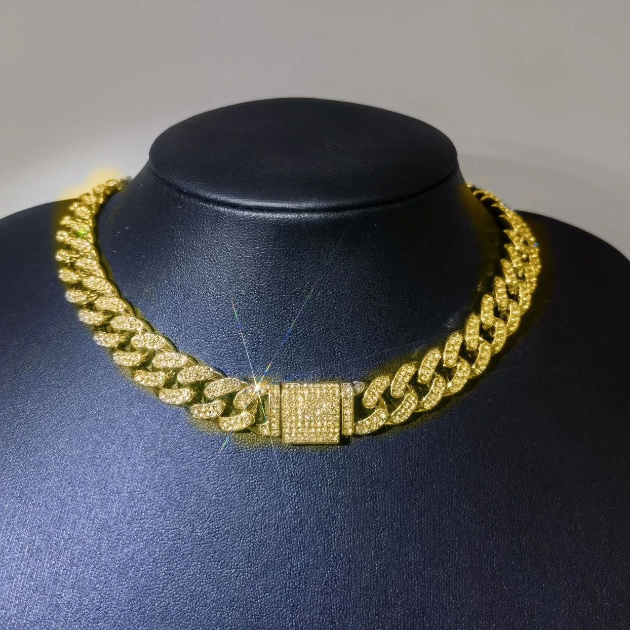Hot Sale Hip Hop Gold Silver 12 mm Cuban Link Chain Necklace Jewelry