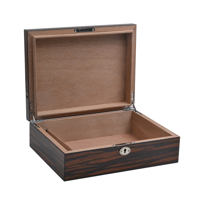 Wood Moisture with Lock Wooden Holder Groomsmen Gift Cigar Box