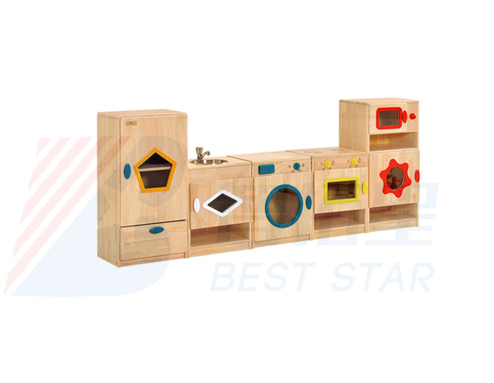 Children Educational Role Play Toy, Wooden Kitchen Play Set for Kindergarten and Preschool, School Furniture Kid Furniture Bedroom Furniture