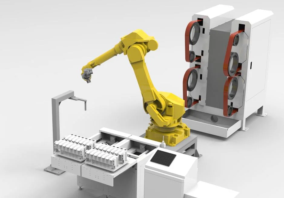 Rbt máquina CNC de alta eficiencia el tubo metálico pulidora para baño grifo y Auto Parts desbastado de superficie y desbarbado