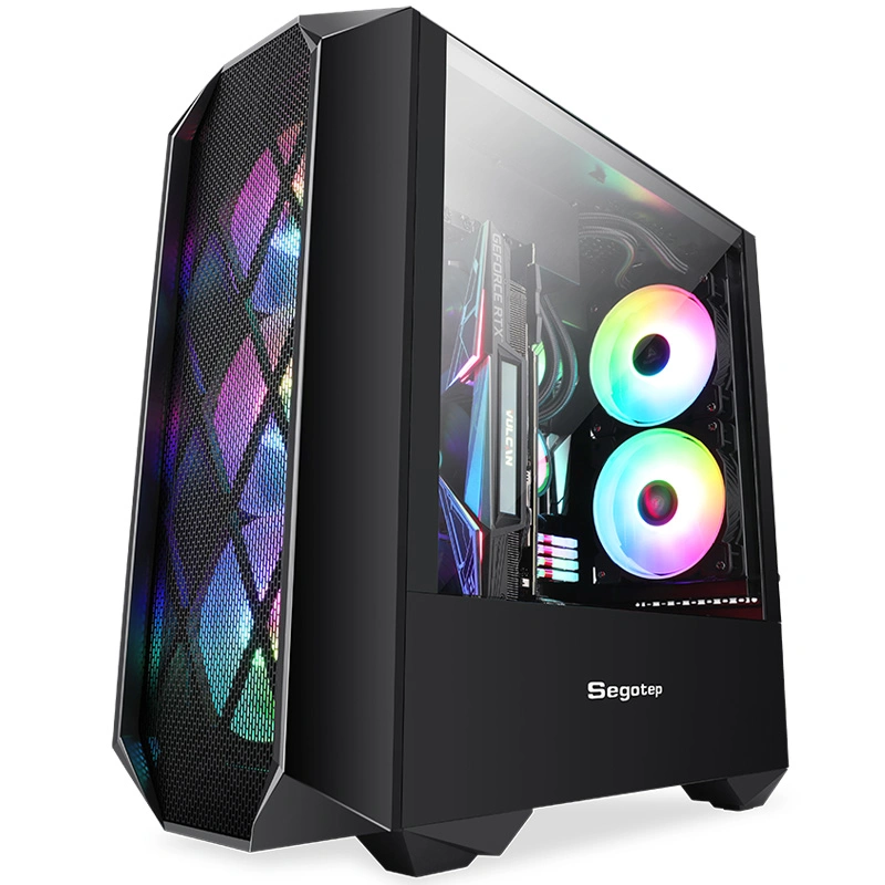 OEM-High-Airflow, RGB LED Light Strips-Glass Side- Unique Mesh-ATX MID-Tower PC Computer Gaming Cases-Factory