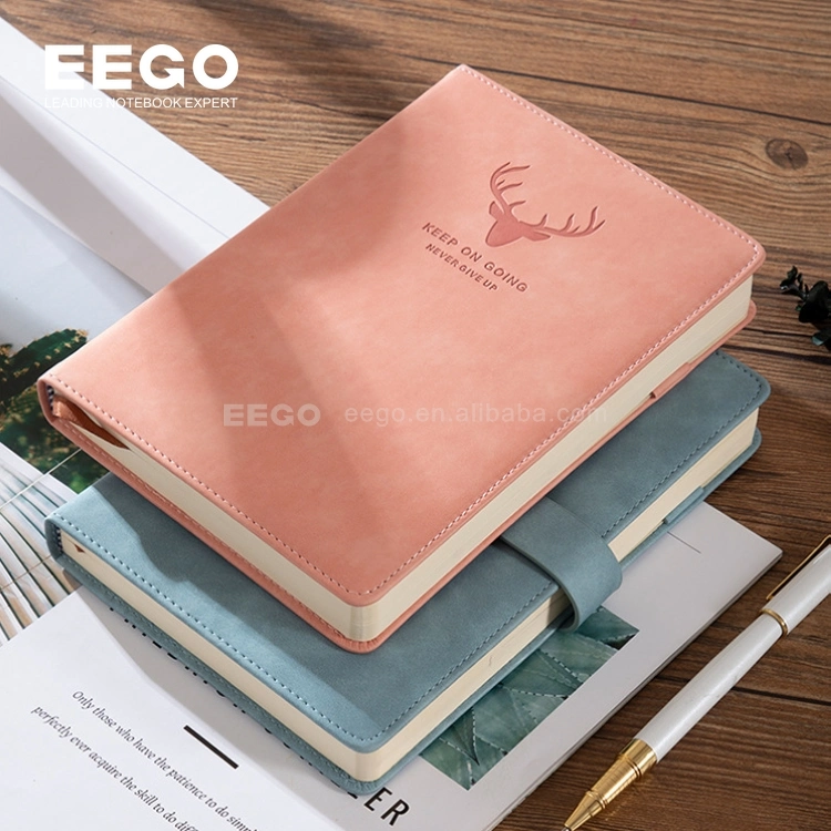 Bas MOQ Custom Design A5 cahier Journal Classic Corporate Journal Carnet de notes pu avec fermeture magnétique