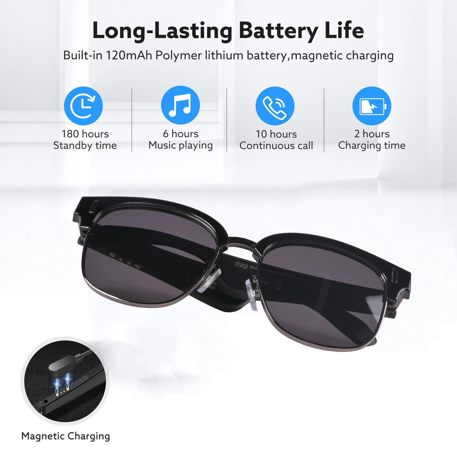 2023 Bluetooth Smart Eyewear Wireless Audio Glasses Anti Blue Light Hand Free Call Sunglasses