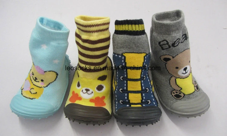 Wholesale/Supplier Cute Cartoon Rubber Sole Baby Socks Happy Baby Prewalker Shoes