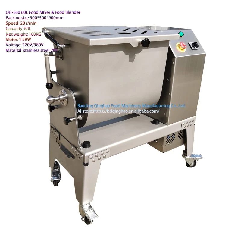 máquina de mistura de alimentos industrial 1.5kw 50 kg Electric Professional Meat Filling Misturador