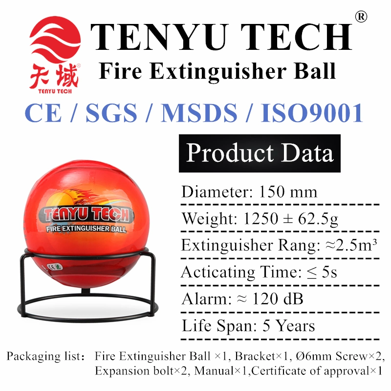 Fireball Automática portátil de pó seco ABC bola de fogo 1,2 kg com a esfera do extintor de incêndio Aprovado pela CE