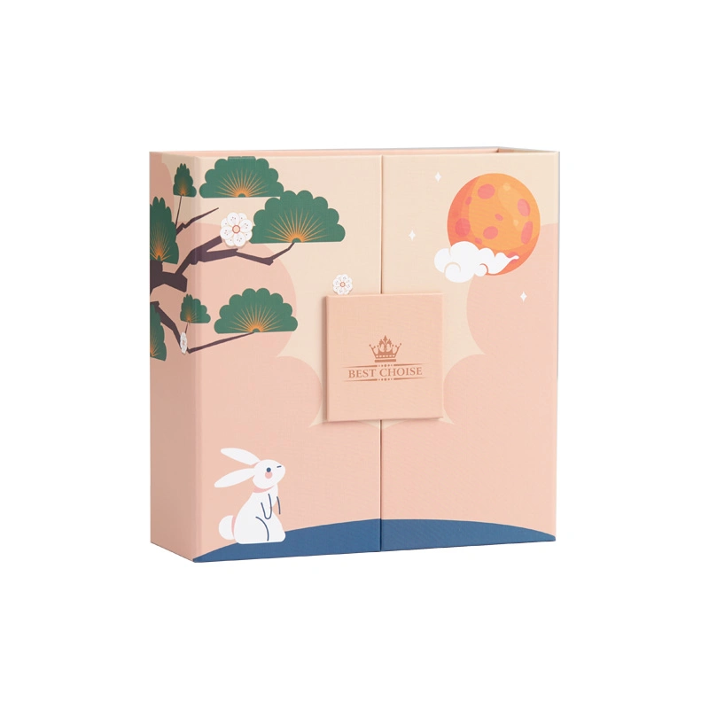 Foldable Square Cardboard Box Magnetic Custom Printed Design Folding Gift Jewelry Wine Cosmetic Mooncake Paper Gift Packaging Box