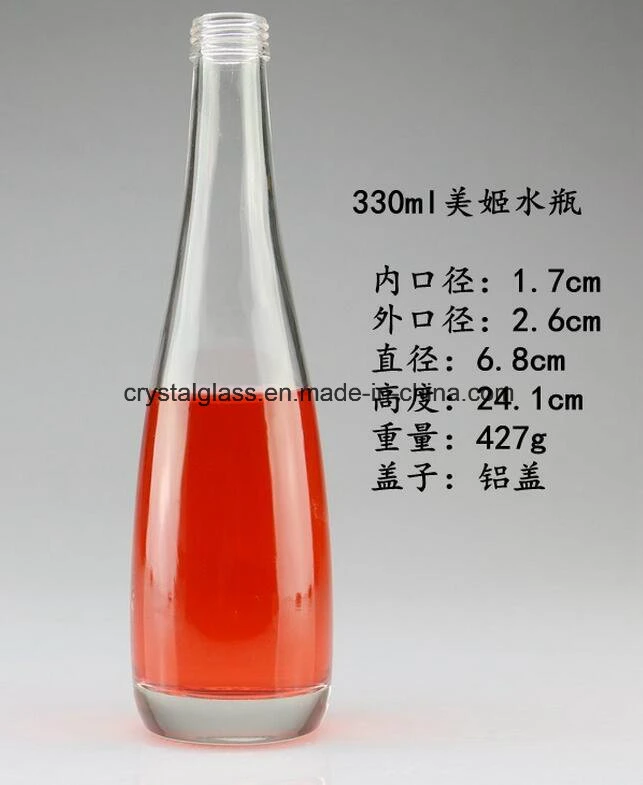 330ml Thick Bottom Mineral Water Glass Soft Cola Drinks Bottle with Screw Lids