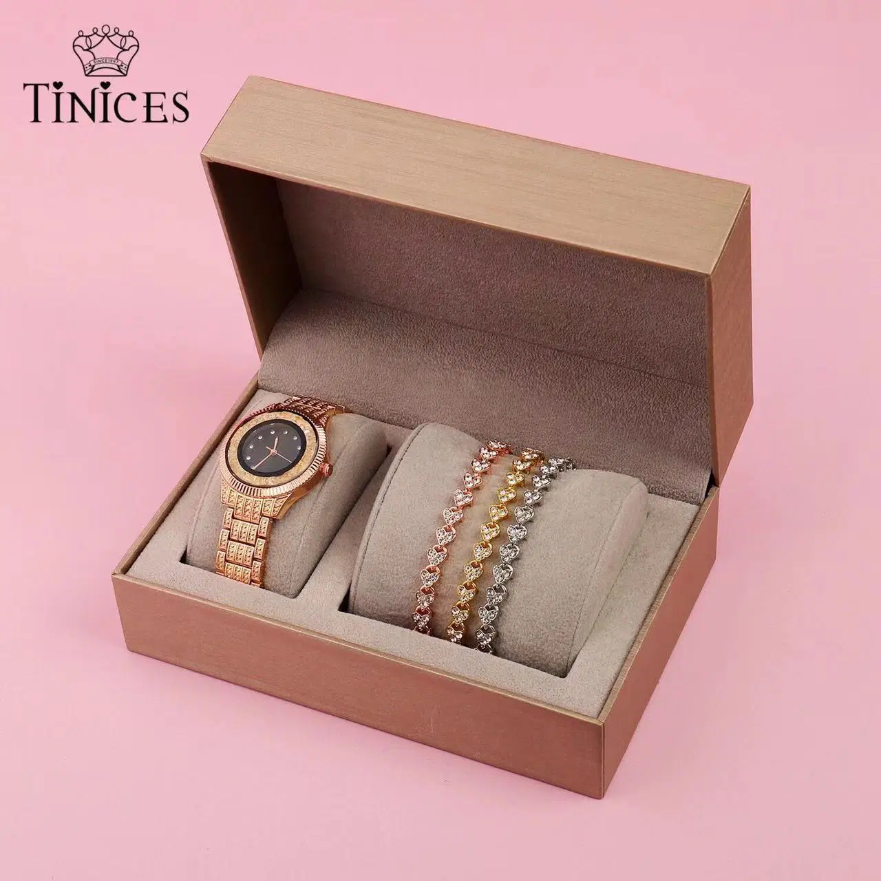 Luxury Diamond Ladies Watch Plus 3 Bracelets Gift Set Ladies Watch Women Watch Gift Watches Luxury Watches Jewelry Watch Quartz Watch Wrist Watch