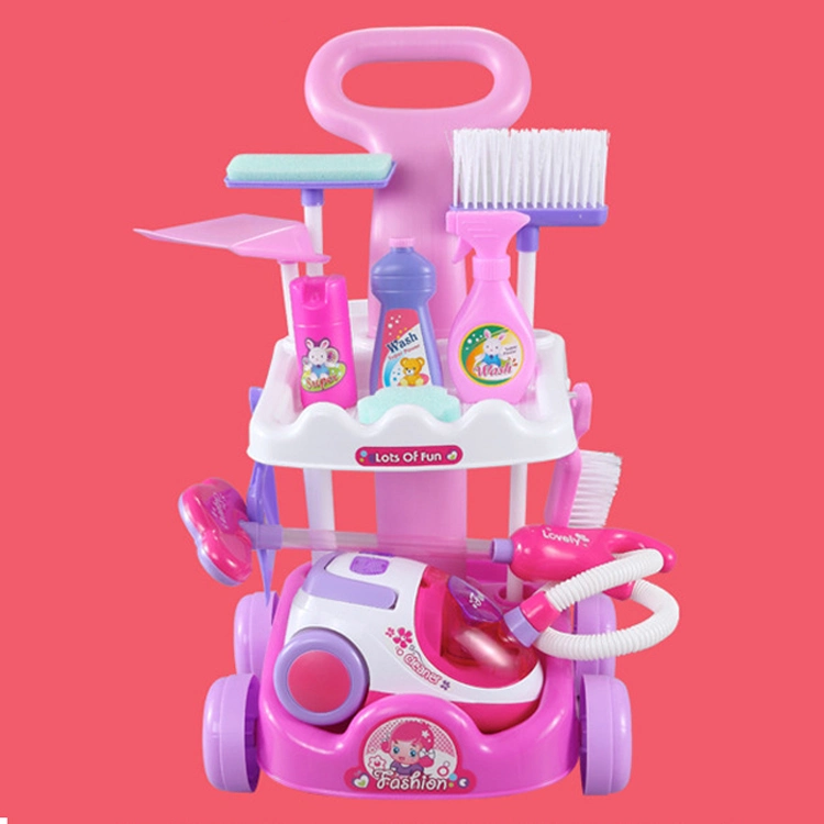 Peu d'Toddler Set de nettoyage avec des enfants de l'Aspiration Trolley Toy