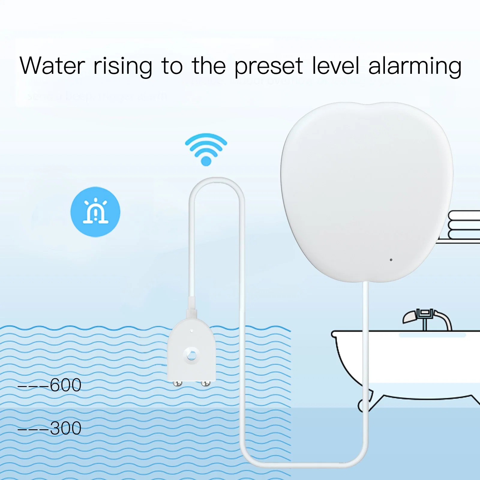 WiFi Smart Home Alarm Water Leakage Detector Alert Overflow Security Alarm System