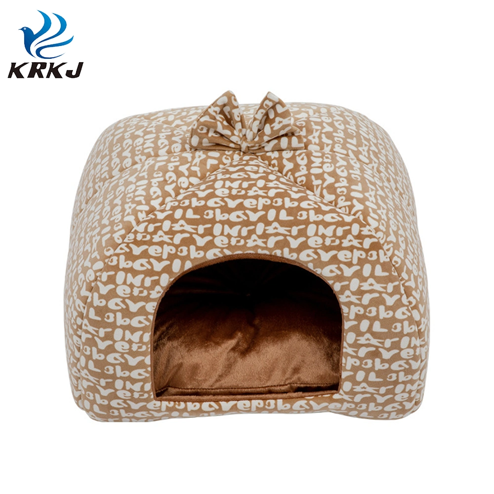 Tc-047 Printed Design Washable Dog Cat Cozy Cave Bed House