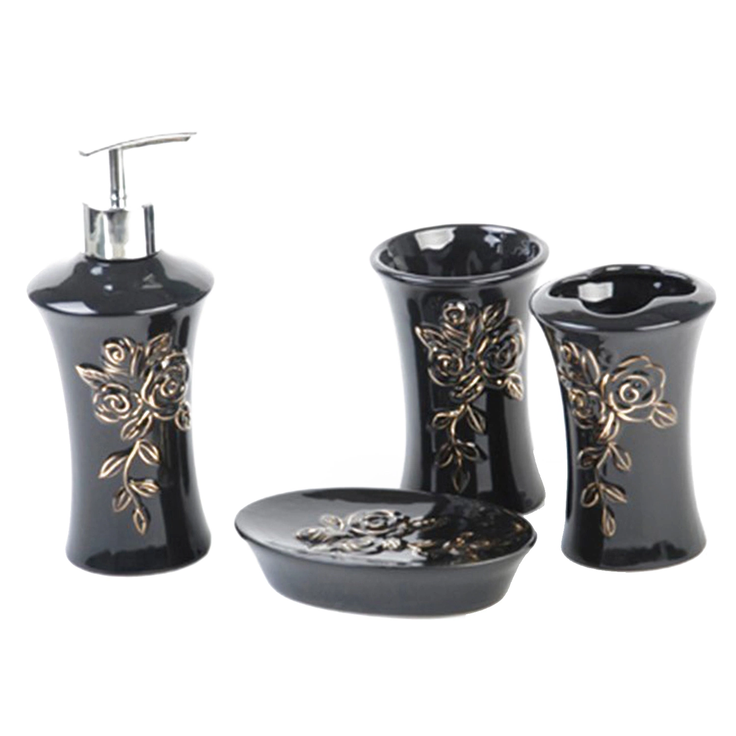 Moderno diseño de lujo Hotel Home Ceramic Baño Holder Set